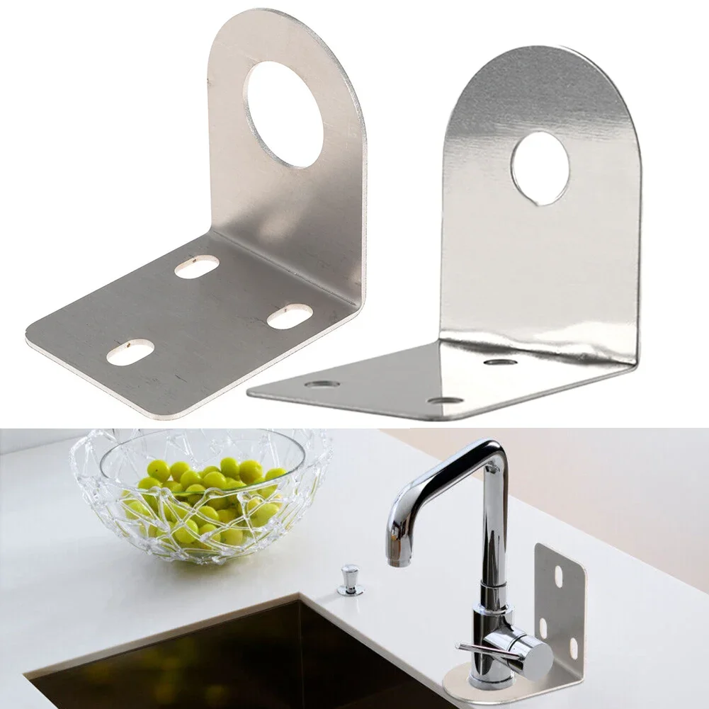 Soporte de grifo de acero inoxidable para agua, placa colgante de Metal para baño, fregadero de cocina para la mayoría de los grifos de un solo orificio