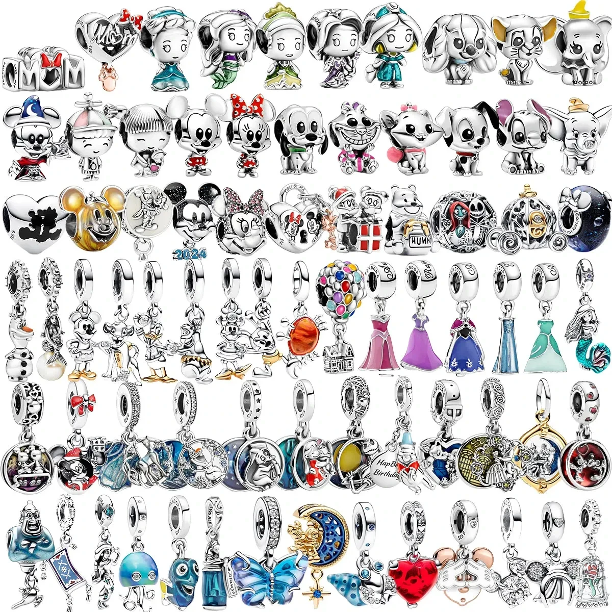 2024 new Disney series collection Disney princesses. Princess dress series toys co-branded bead pendants