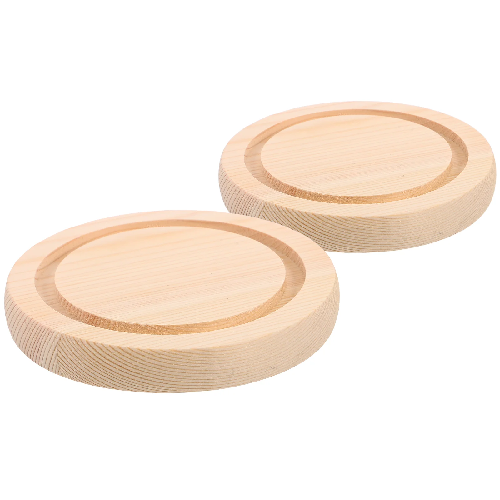 

2Pcs Glass Cloche Base Wooden Tray Decorative Plant Pot Saucer for Succulents Dried Flowers Home Office Desk Decor