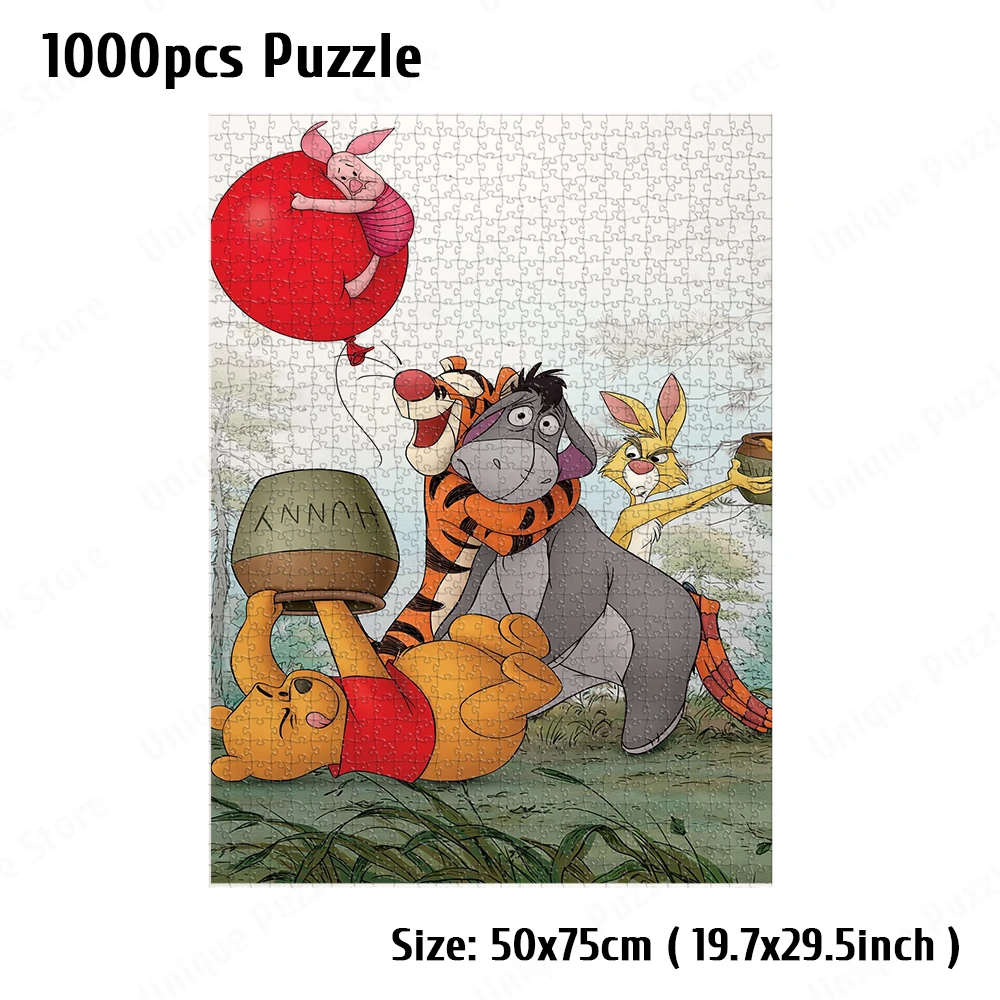 Winnie The Pooh Honey Jigsaw Puzzle Pooh Piglet Tigger Eeyore Board Games Walt Disney Classics Educational Toys Jigsaw for Adult