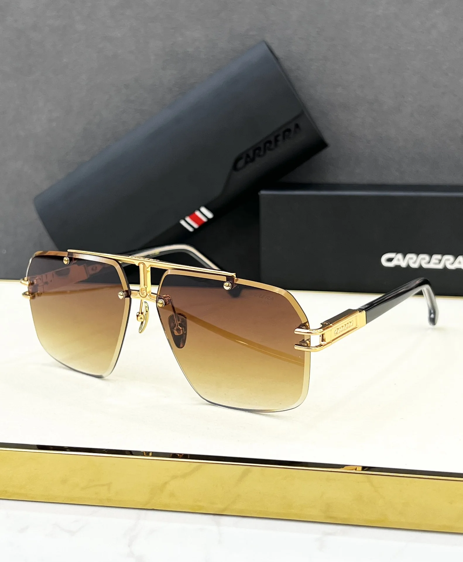 Carrera الرجال العلامة التجارية النظارات الشمسية خمر نظارات شمسية الرجال النساء كبيرة مربع كبير الحجم الملونة في الهواء الطلق الرياضة القيادة نظارات 1054-S