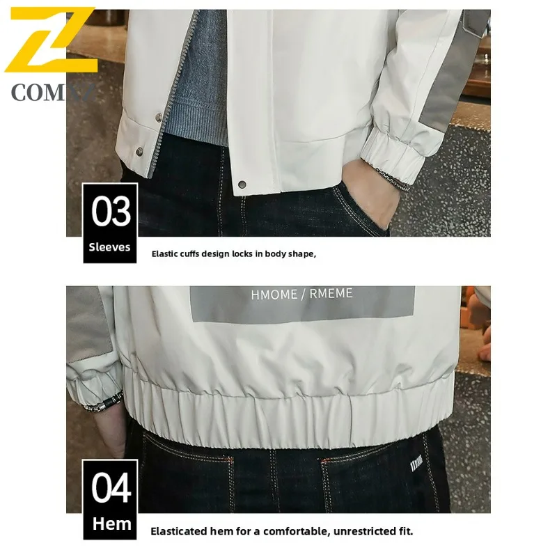 COMXZ 2025 Men 2020 Spring New Trendy Casual Korean Handsome Versatile Mens Jacket B423 PJ30 Street Style Premium Quality
