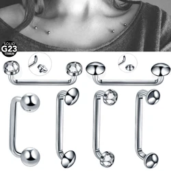 1PC Titanium 16G 14G External&Internal Thread Surface Bar Industrial Barbell CZ Micro Dermal Anchors Ring Piercings Sexy Jewelry