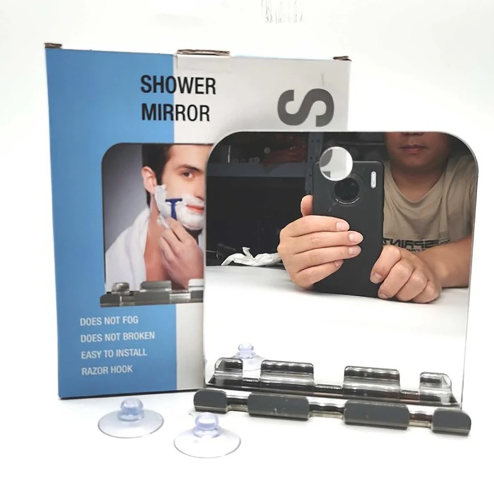 Fogless Shower Shaving Mirror with Squeegee for Bathroom Shavers and Tubs - view 3