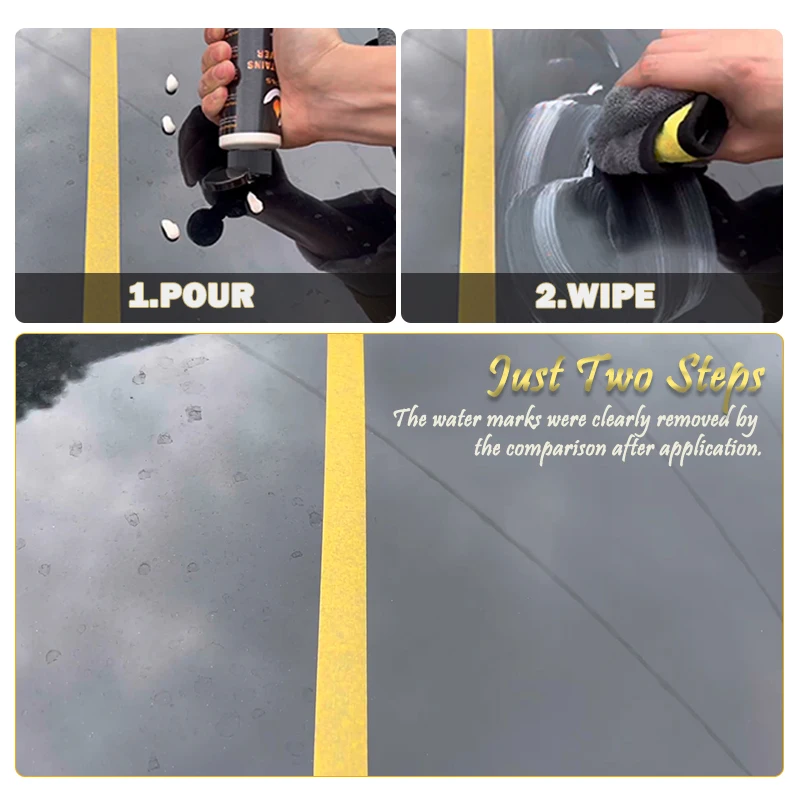 Heavy Duty Water Spot Remover Hard Water Stain Remover for Cars, and Paint Swirl Repair High Gloss Paint Restoration Sealant Wax