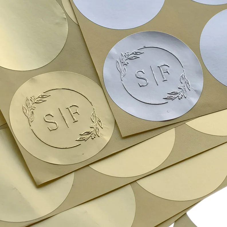 120pcs 50mm Gold Foil Embossed Stickers With Serrated Edge for Diplomas Awards Certification Graduation Notary Corporate Seals