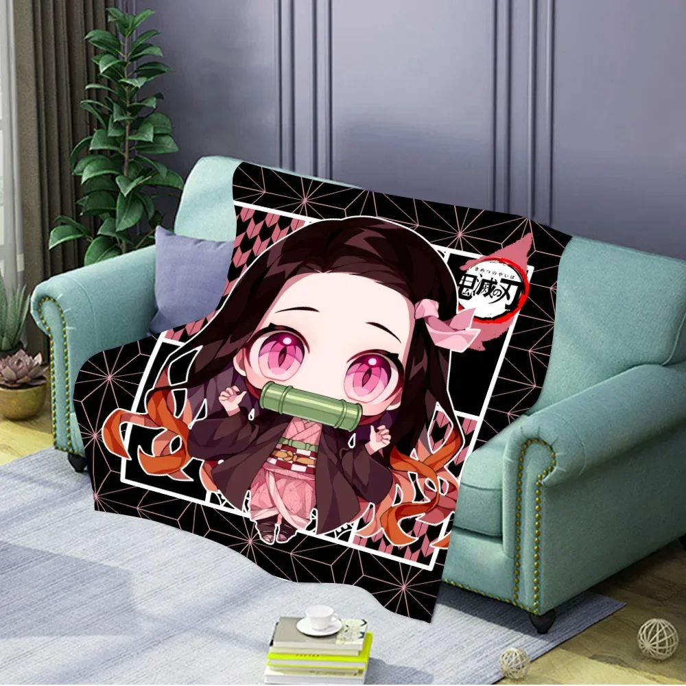 New Q Version Anime Demon Slayer Blanket Coral Fleece Air Conditioning Blanket Printed Flannel Blanket The Best Gift