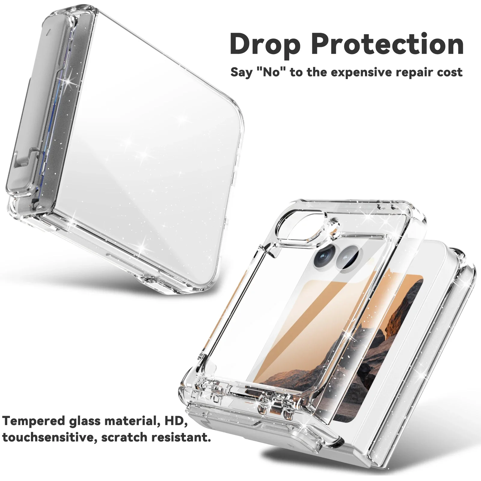 For Samsung Galaxy Z Flip 6 Case Luxury Matte Skin-Friendly Folding Hinge Bracket Shockproof Protection Hard Cover Accessories