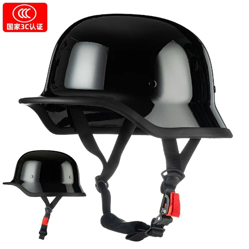 German Soldier Helmet Motorcycle Retro Half Helmet Summer Cruise Car Four Seasons GB Certification Riding Helmet
