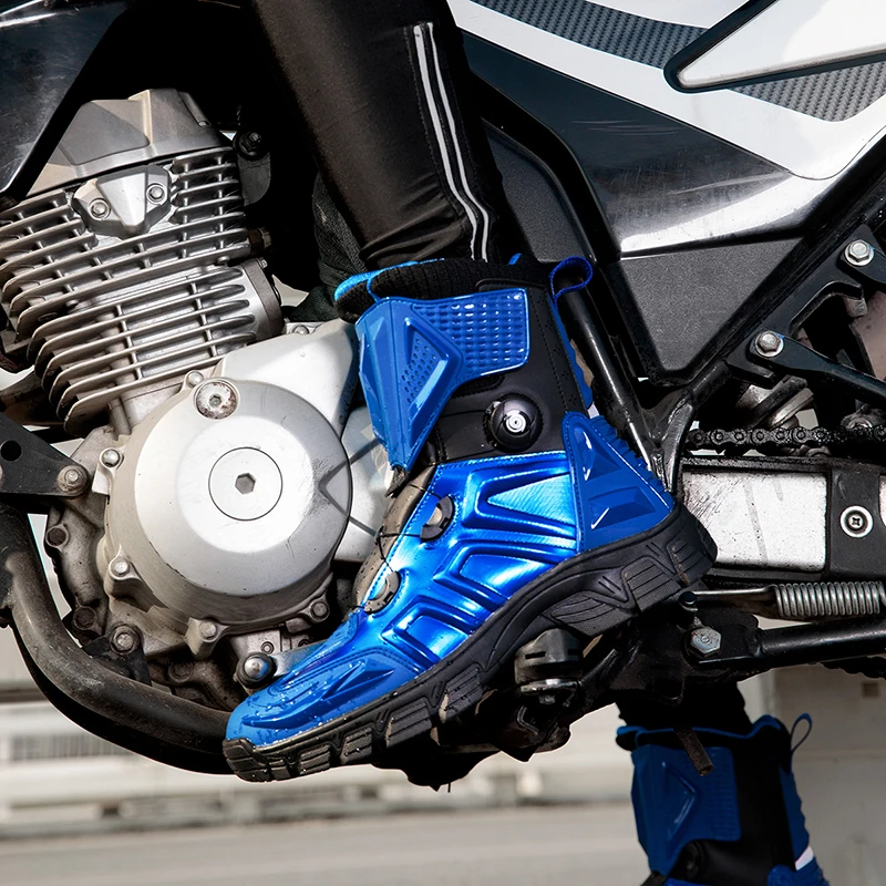 Picture 5: New Men's Motorcycle Boots Outdoor Waterproof TPU Protective Men Motorcycle Shoes Anti-slip Biker Motocross Riding Boot 1133