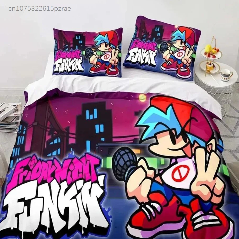 Cartoon Game Friday Night Funkin Comfortable Duvet Quilt Cover Pillowcase Bedding Set Children Bedroom Decoration Home Textile