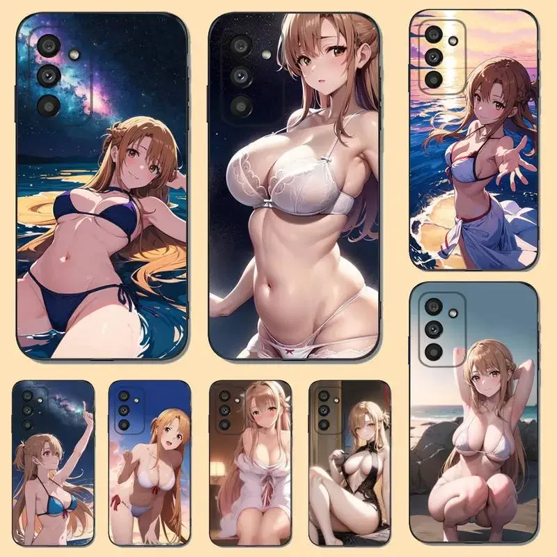 Etui na telefon Anime Sexy Girl do Samsung S23,22,21FE 20,10lite 9,8,5plus 6,7edge Note20,20ultra Black Silicone