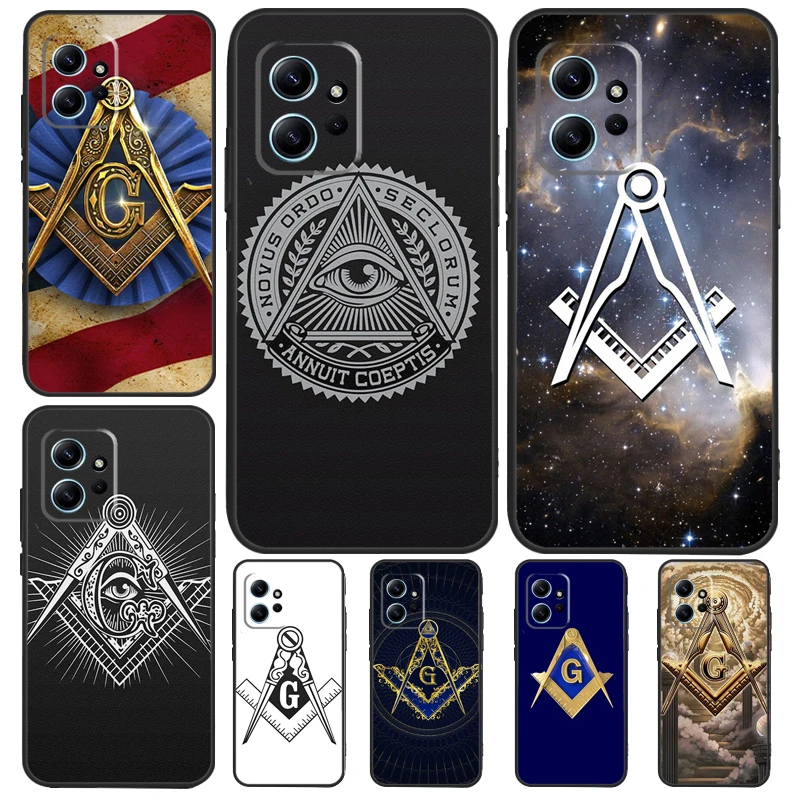 Freemasonry Logo Symbol Case For Xiaomi Redmi Note 12 11 10 9 Pro 12S 11S 10S 9S Back Cover For Redmi 12 9C 10C 12C