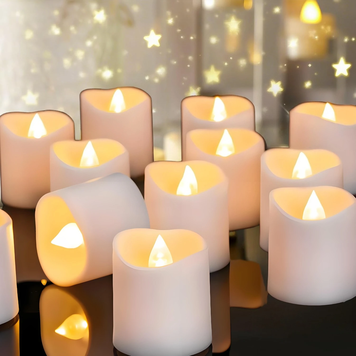 LED-Teelichter, flammenlose Votivkerzen, langlebige elektrische Kerzen, batteriebetriebene Teelichter, Kerzen für Halloween, Weihnachten, Zuhause