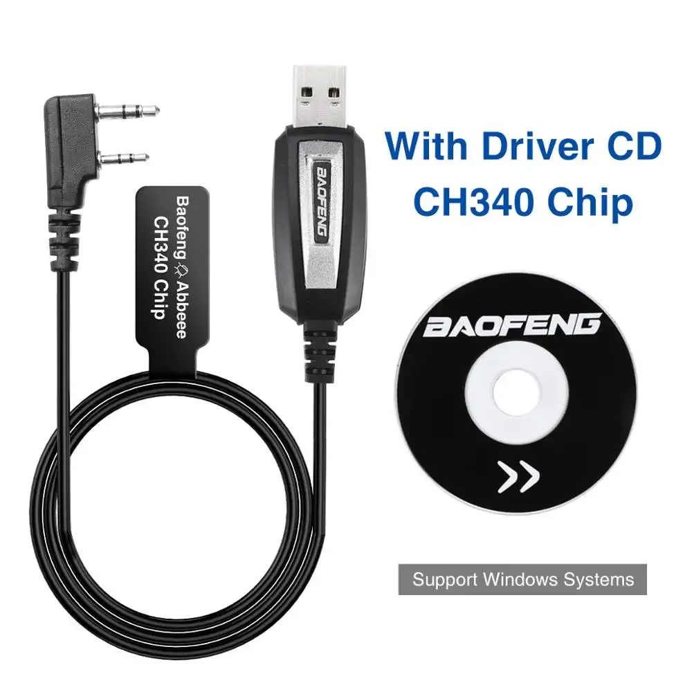 Baofeng 2-pinowa wtyczka USB do programowania Baofeng UV-5R UV-21 13 BF-888S Quansheng K5 K6 Walkie Talkie FTDI Upgrade Cable