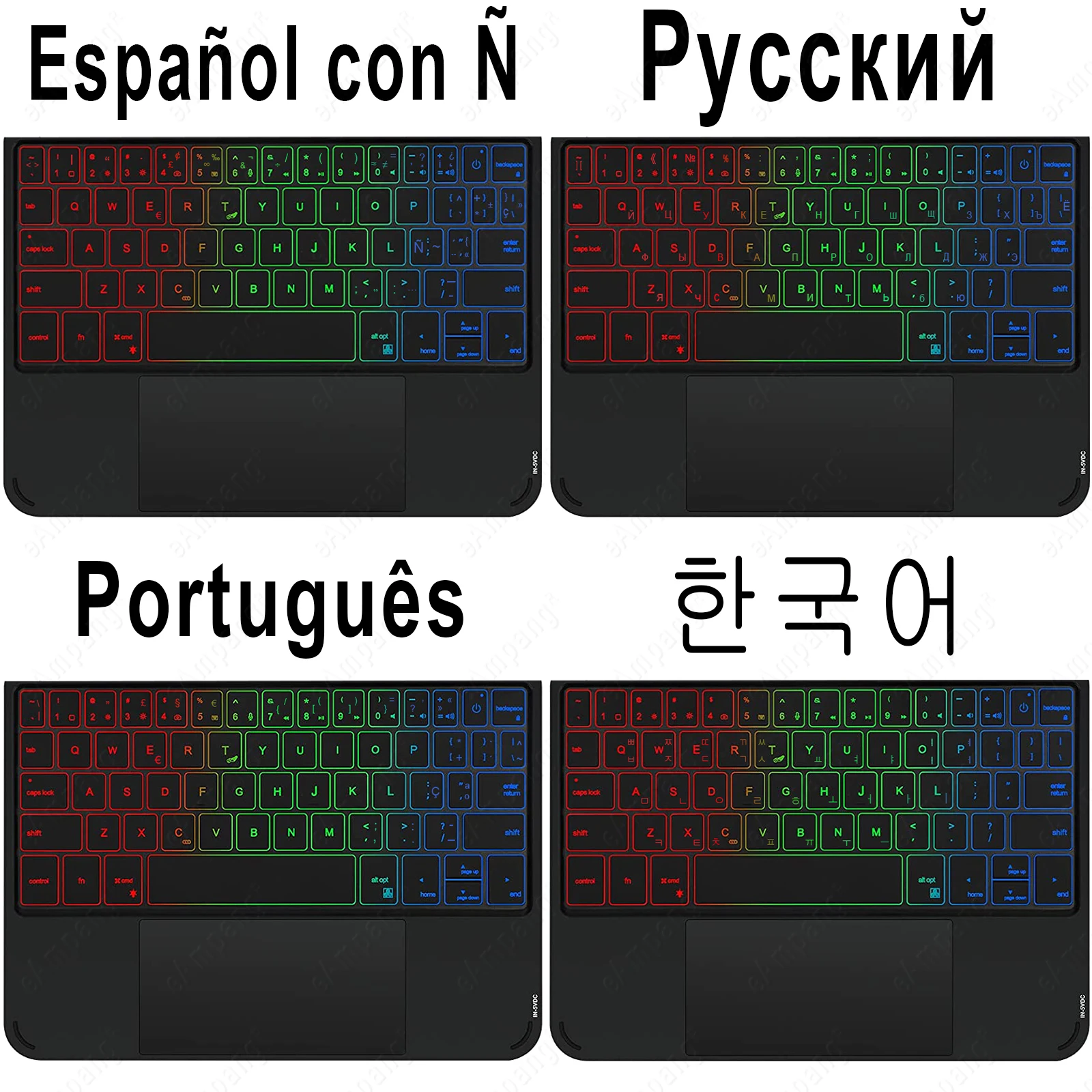 Magic Touchpad Keyboard Case para iPad Mini 6 10,2 7th 8th 9th 10,5 Air 3 4 5 10th 10,9 Pro 11 12,9 2018-2022 español portugués