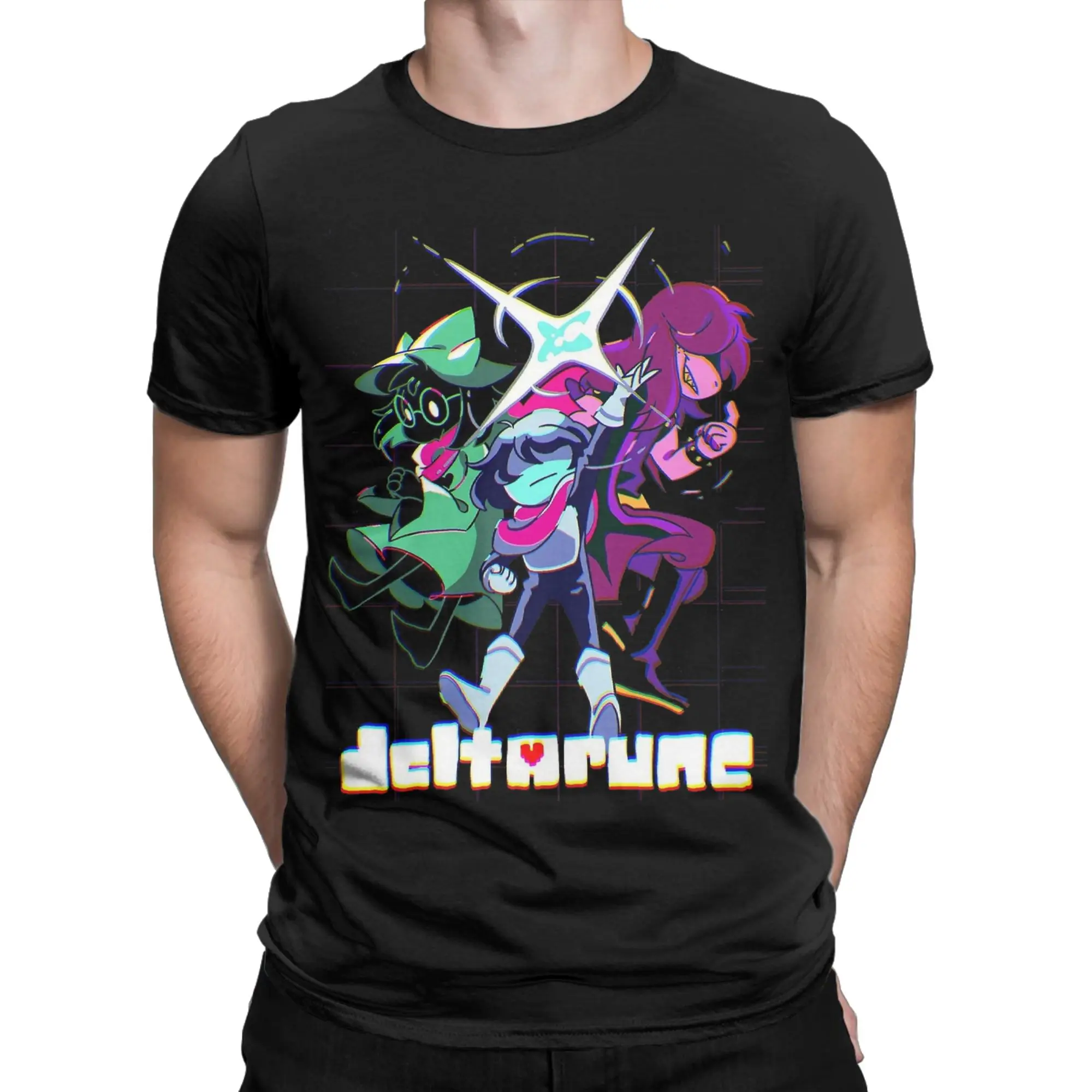 Men's Deltarune Chapter Susie & Kris Bold Action Pose T Shirt  100% Cotton Clothes Vintage O Neck Tees New Arrival T-Shirts