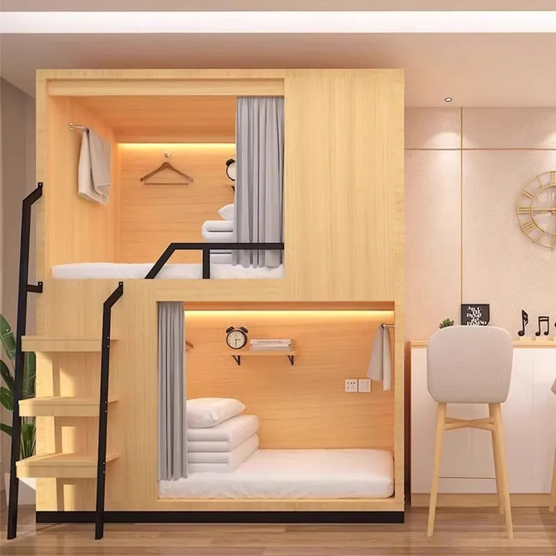 Youth Hostel Homestay Space Capsule Upper and Lower Bunk Beds Staff Dormitory Double Beds Student Apartment High and Low Beds