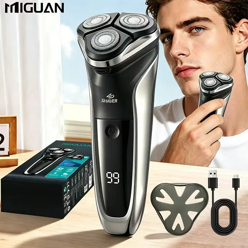 Electric Razor For Men，Mini Electric Shaver, 3-Blade Razor, USB Rechargeable, Compact & Portable, Men's Holiday Gift