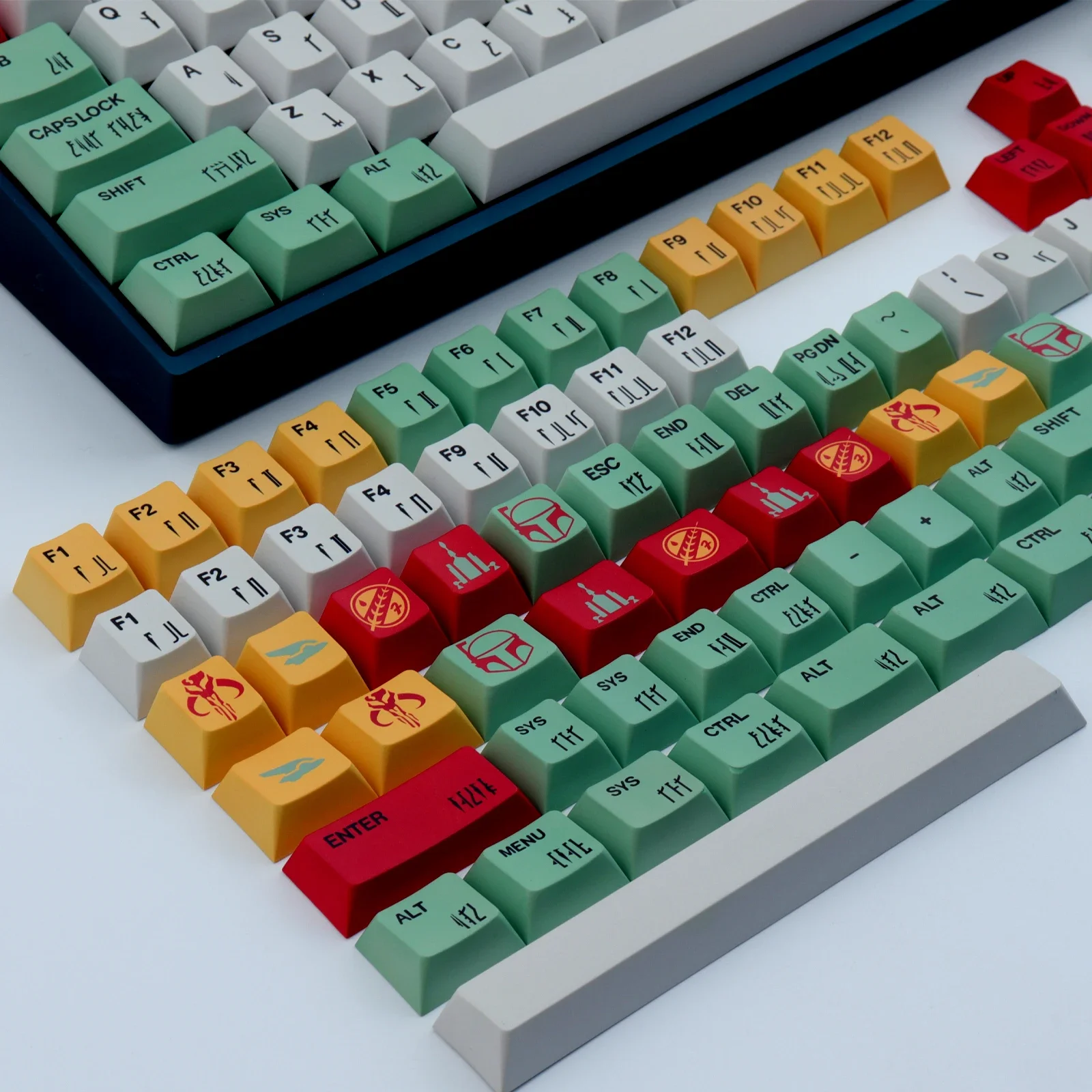 GMK-Tapa de tecla BOBA FETT PBT, accesorio con 167 teclas, perfil de cereza, DYE-SUB personalizado, GMK Star Wars