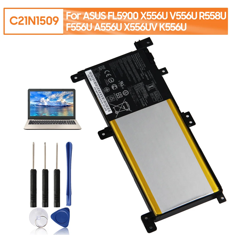 

Replacement Battery C21N1509 For ASUS FL5900 X556U V556U R558U F556U A556U X556UV K556U VM591U Rechargeable Battery