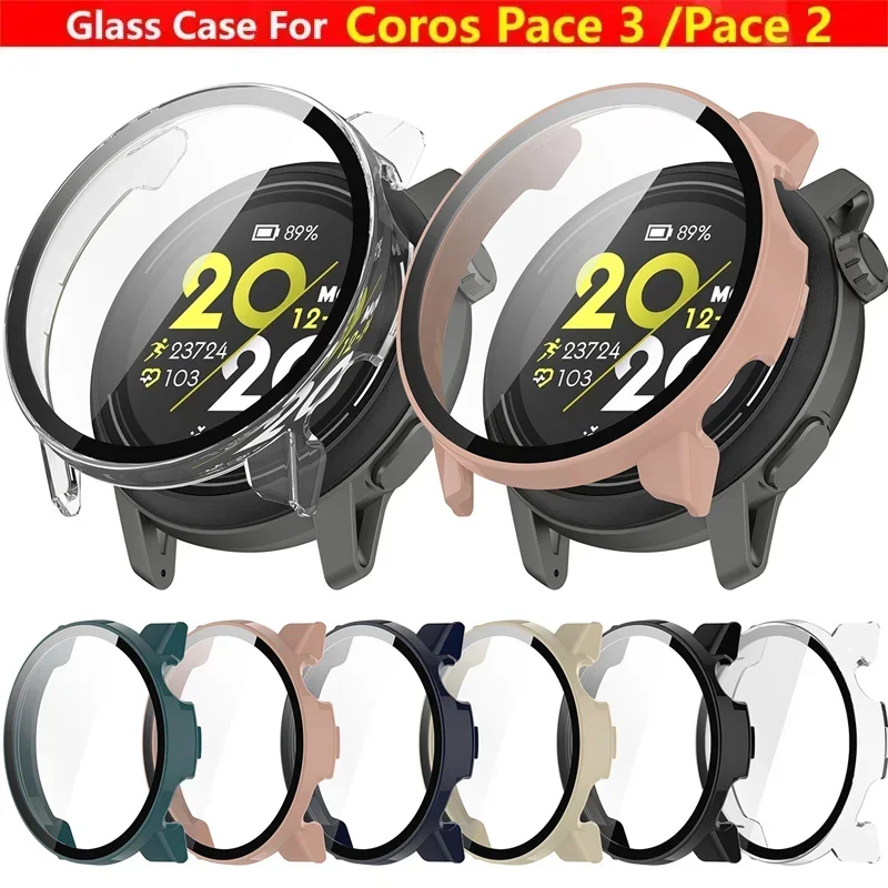 Casing Kaca Tempered untuk Coros Pace 3 2 Tali Jam Tangan Pintar Penutup Pelindung Bumper Pace3 Pace2 Aksesori Cangkang Pelindung Layar