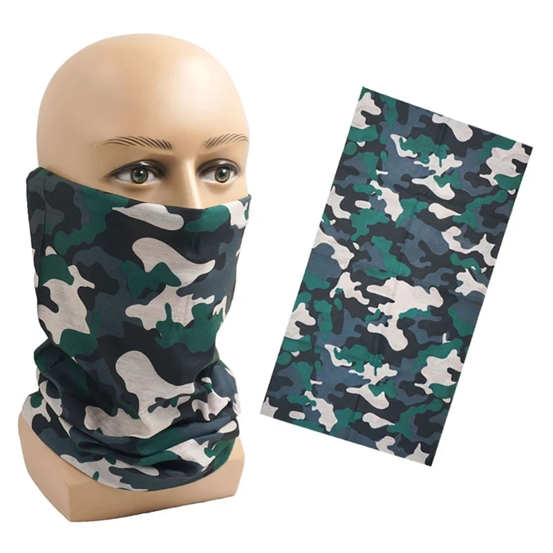 Camouflage Sports Tube Bandana for Male Man Sports Neck Warmer Face Cover Halloween Neck Wrap Headwrap Mask