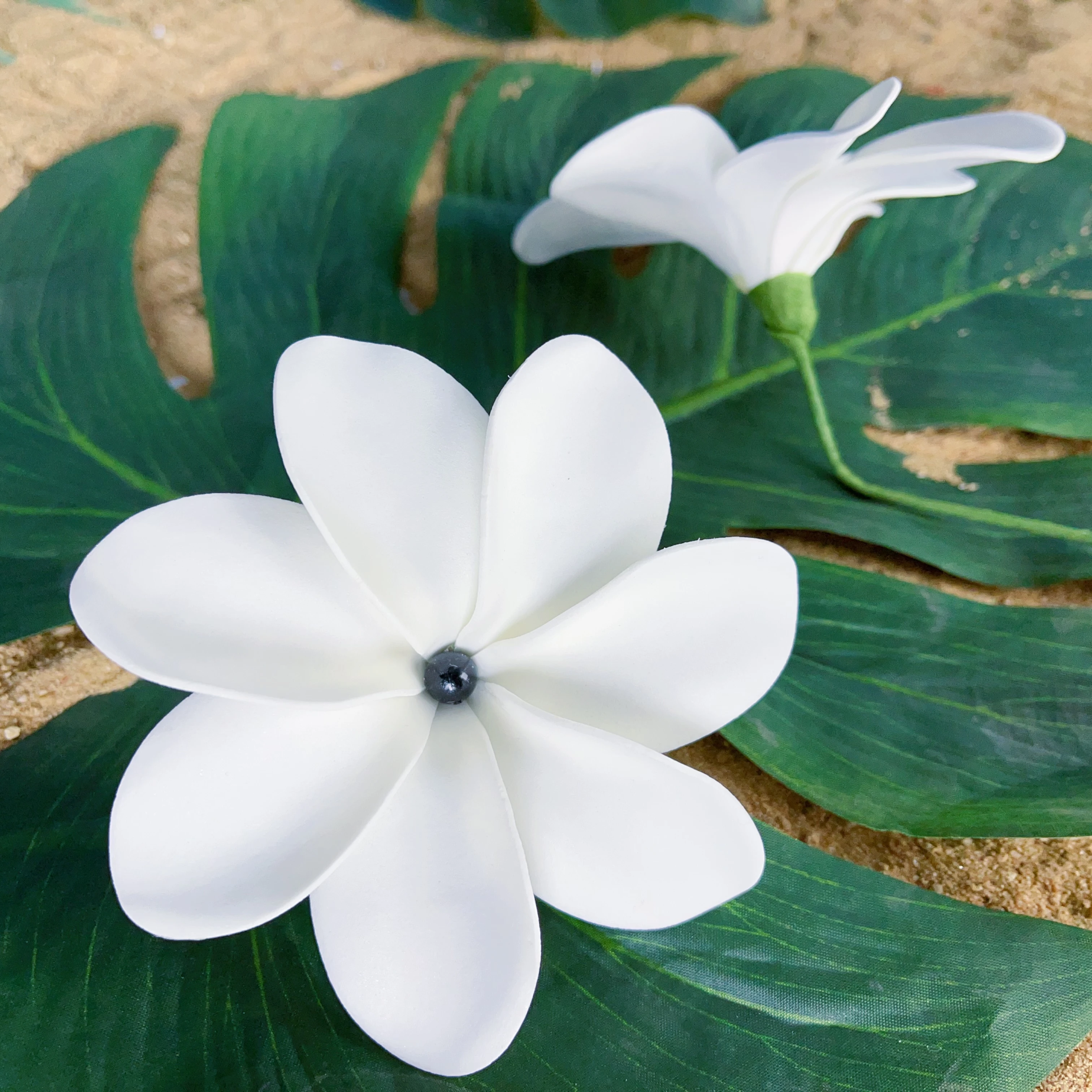 

Artificial flowers 80 pcs/lot 10CM Foam Tiare Hair Pick W Pearl Hawaii Tropical Flower Stick Accessories for Hula Dance Girl