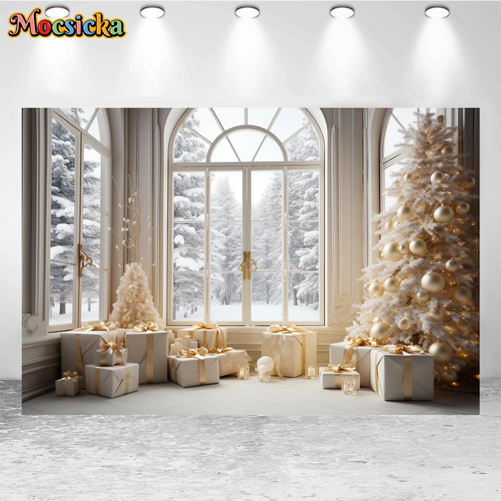 Mocsicka-خلفية تصوير شتوية لعيد الميلاد ، شجرة عيد الميلاد الرائعة ، حفلة الأعياد ، صورة عائلية ، صورة استوديو خلفية للصور