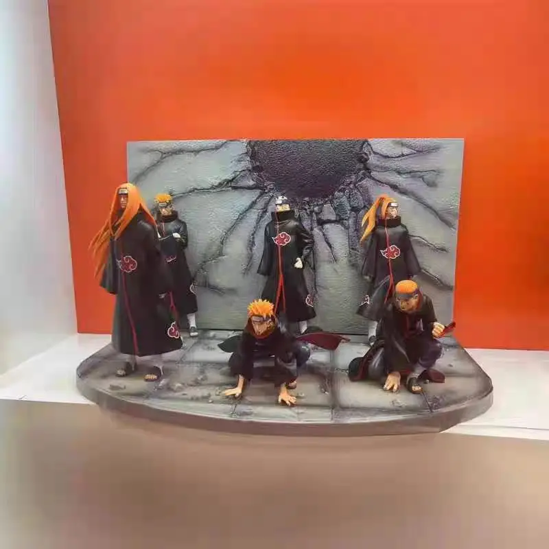 

37cm Anime Akatsuki Pain Toys Six Paths Naruto Shippuden Figurine Pain Action Figure Gk Model PVC Collectible Decoration Gift