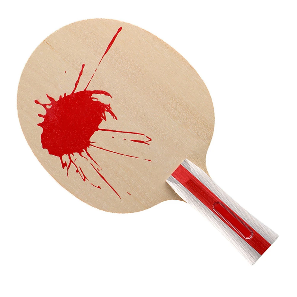 260x150 mm Table Tennis Paddle 5-Layer Wood Core Carbon Reinforced Long Handle for Balanced Offense and Defense