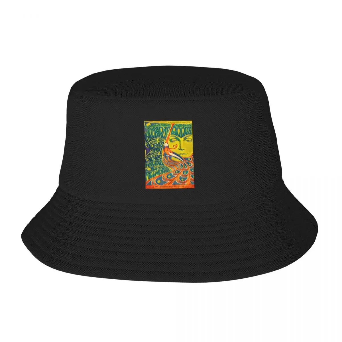 New 1967 YARDBIRDS CONCERT - DARK WOOD TEXTURE GREEN BACKGROUND Bucket Hat funny hat Streetwear Cap For Women Men's