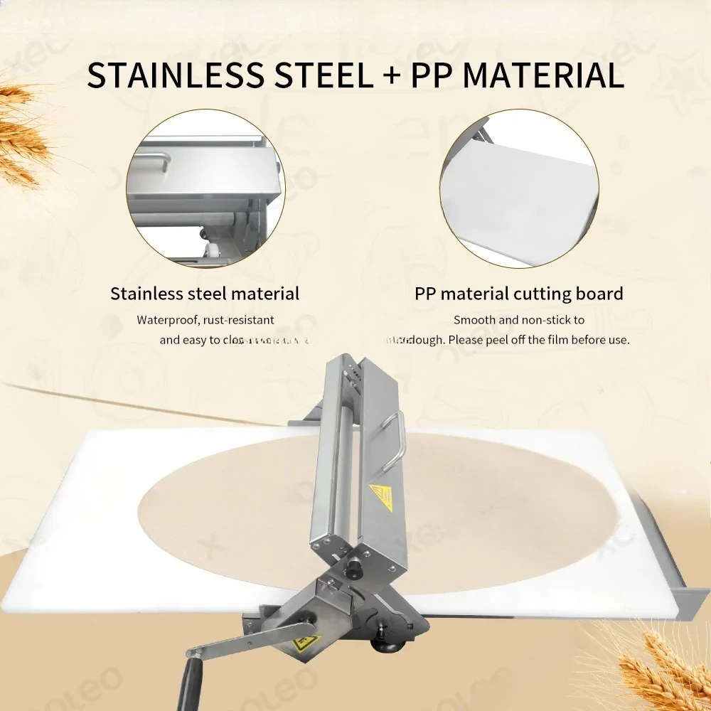 XEOLEO Manual Puff Pastry Dough Sheeter Pizza Dough Roller Machine