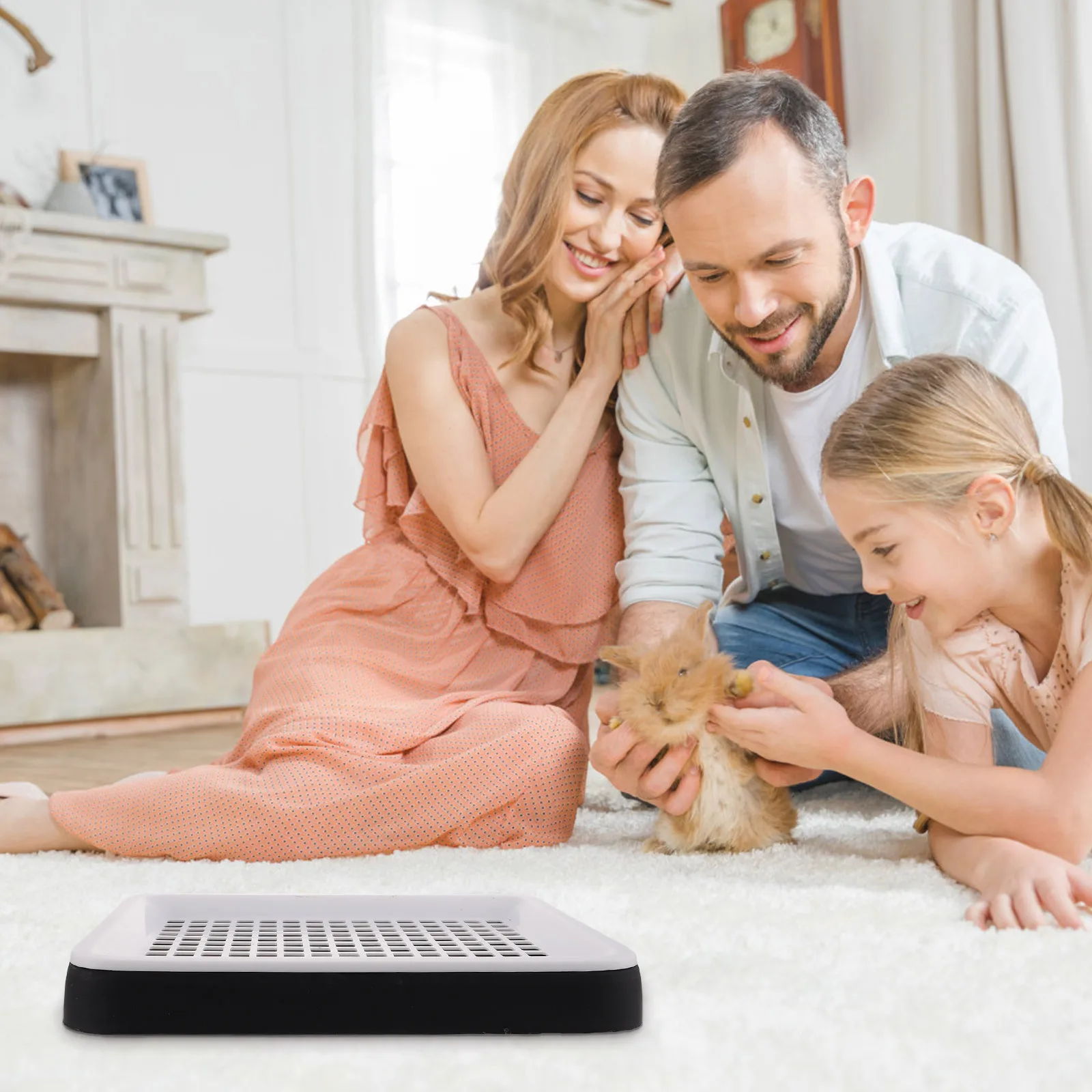 

Pet Cleaning Litter Box Large Space Thick Bottom Net Anti-Fall Design Rabbit Training Potty Hamster Toilet Bunny Cage