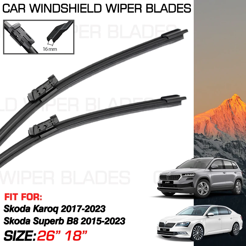 Car Wiper Blades For Skoda Karoq 2017-2023 2022 Skoda Superb B8 MK3 3 2015-2023 2021 2018 3V Accessories Windshield Washer Brush