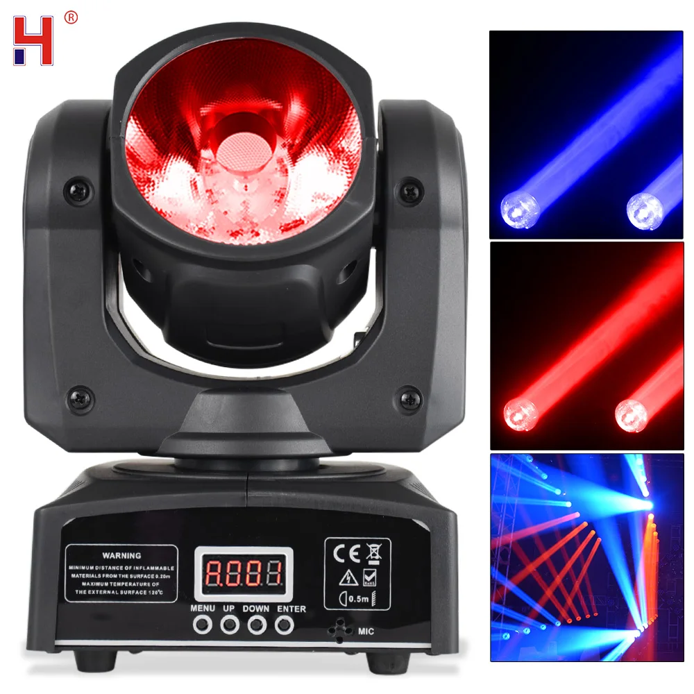 HongYi Beam Moving Head Light 60W RGBW 4In1 Super Bright LED Stage Light DMX Control For Live Show Disco Events Party Christmas