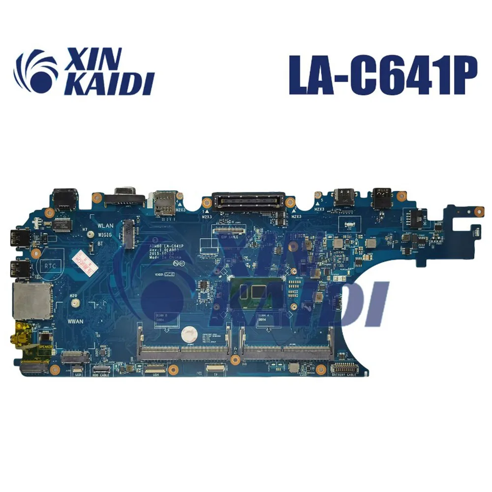 

Computer Motherboard For DELL Latitude E5570 3510 0MJJCK 03MCRF 0JGMFT LA-C641P Notebook Mainboard With i5 6th Gen CPU