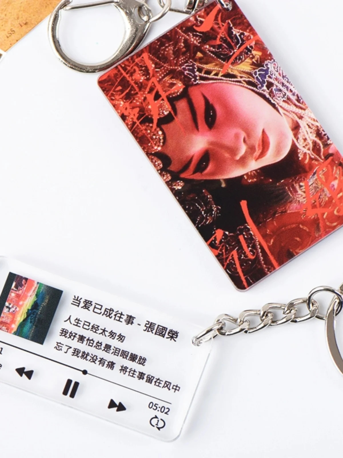 Zhang Guorong Album Farewell Concubine Cover Cantonese Brother Lyrics Keychain Schoolbag Pendant Ornaments Birthday Gift