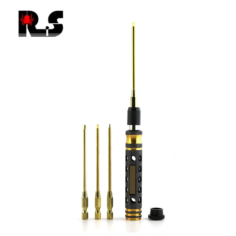 RS Red Spider Chiave esagonale interna rivestita in titanio Strumento di riparazione modello barca con lama rinforzata per modelli di aeroplani e auto