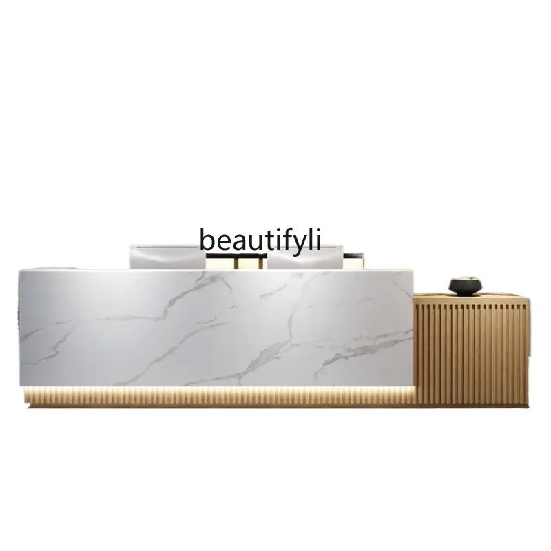 

Company Reception Desk Paint Cashier Counter Beauty Salon Bar Counter Simple Modern Foot Massage Store Counter