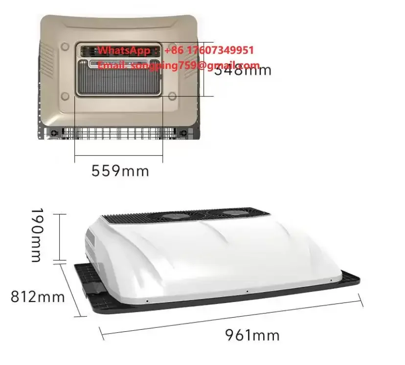 Factory Truck Cabs Electric 12v 24v Cooling and Heating Roof Top Parking air Conditioner 48V to 72V for Car
