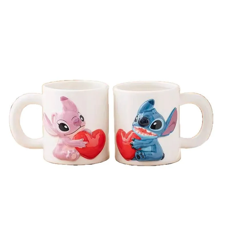 

MINISO 300ml Interstellar Baby Disney Stitch Angel Couple Cup Gift Box Birthday Gift Ceramic Mug Milk Coffee Cup