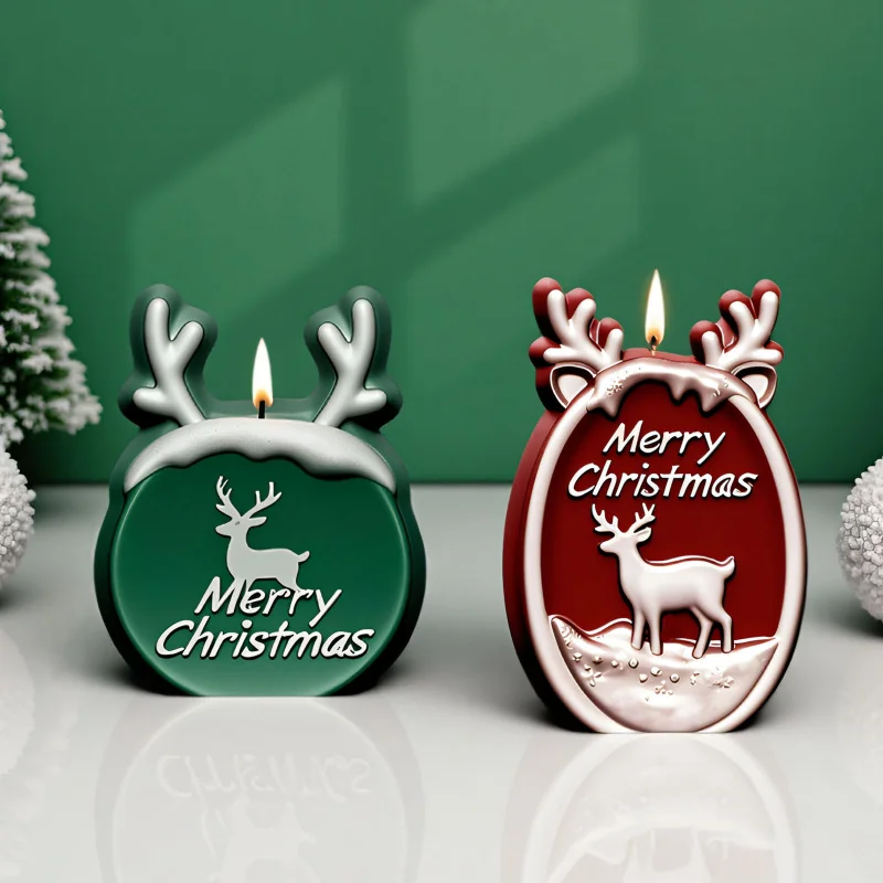 

2pcs Reindeer Silicone Mold for Christmas Scented Candles, DIY Aroma Diffuser, Holiday Decor Craft