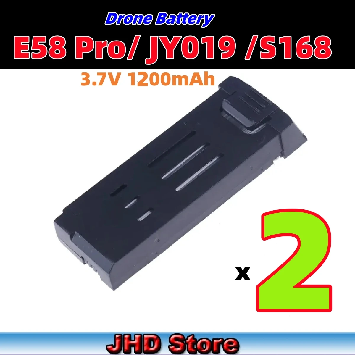 JHD Bateria Drone E58 Mini Drone Battery 3.7V  bateria E58 1200mAh RC E58 PRO Drone Battery Wholesale