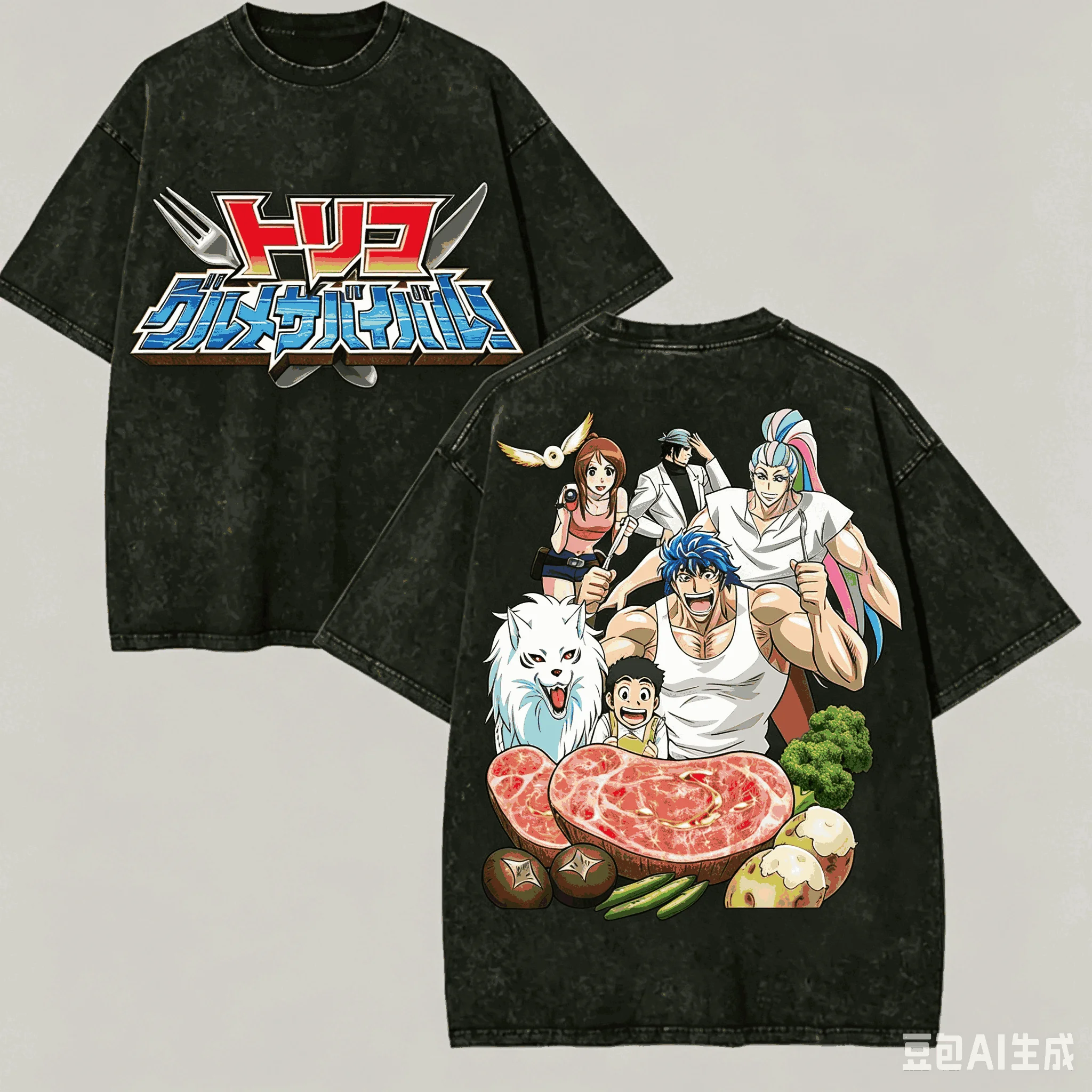 Camiseta Toriko lavada para amantes del anime, estilo Harajuku, nuevo modelo, holgada, vintage, unisex, ropa urbana de alta calidad
