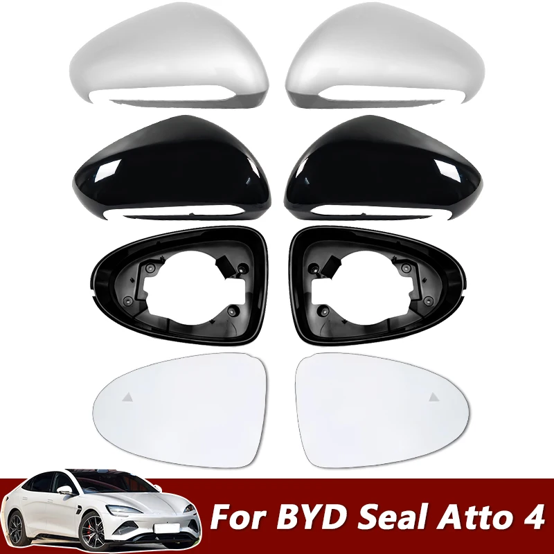 

For BYD Seal Atto 4 Rearview Mirror Frame Lid Mirror Shell Cover Mirror Glass Lens Turn Signal Light Lamp