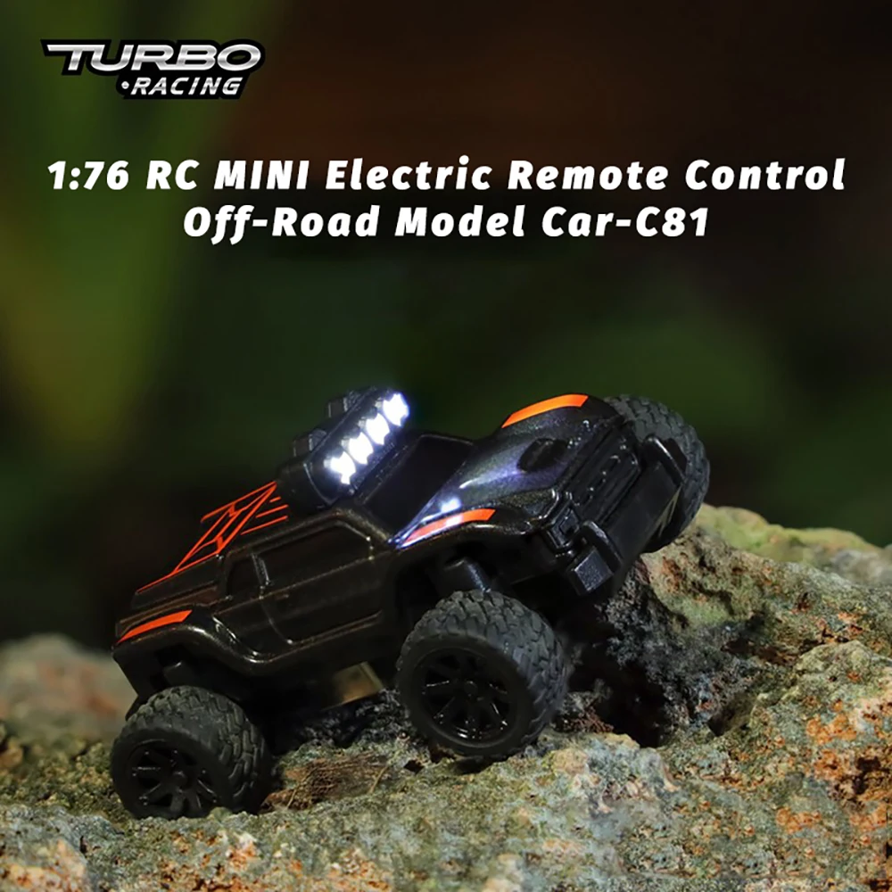 TURBO RACING 1:76 C81 C82 RC MINI Cars Electric Remote Control Off-Road Rock Buggy Model Car Desktop 1/76 Monster Truck Toy Gift