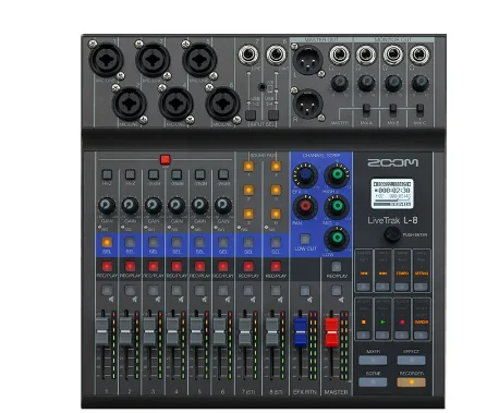 

ZOOM LiveTrak L-8 8-channel Mixer/Recorder professional-sounding podcasts and music performance for mix,monitor and record