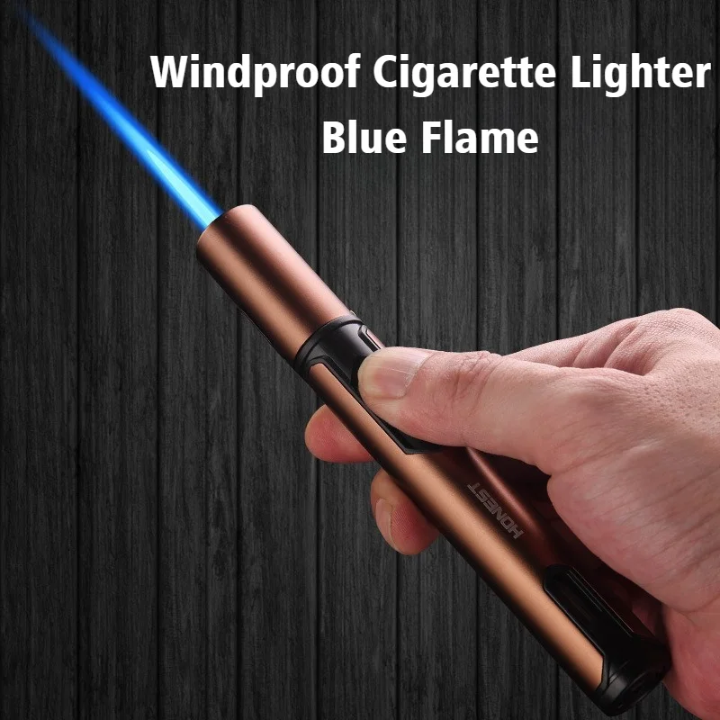 

2025 Windproof Blue Fire Butane Inflatable Lighter Cigar Welding Gun Igniter Open Flame Cigarette Lighters & Smoking Accessories
