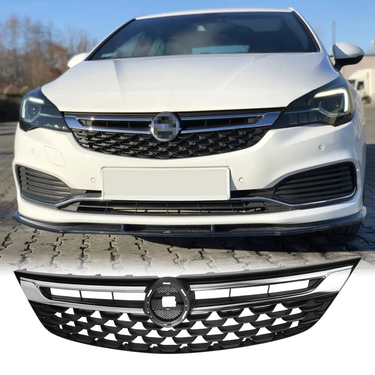 Black Chrome Grille Front Bumper Grill For Vauxhall Astra K 2016-2019 Facelift